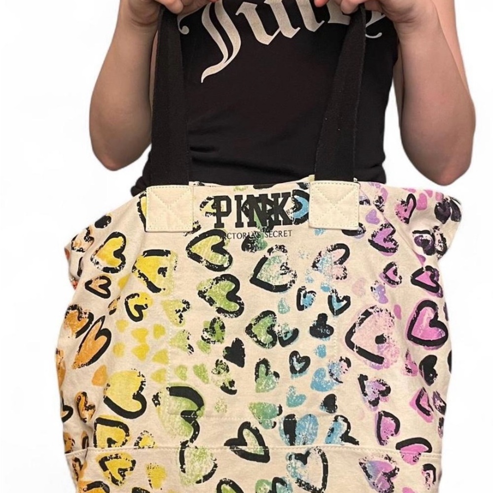 PINK Victoria's Secret y2k Colorful Heart Tote